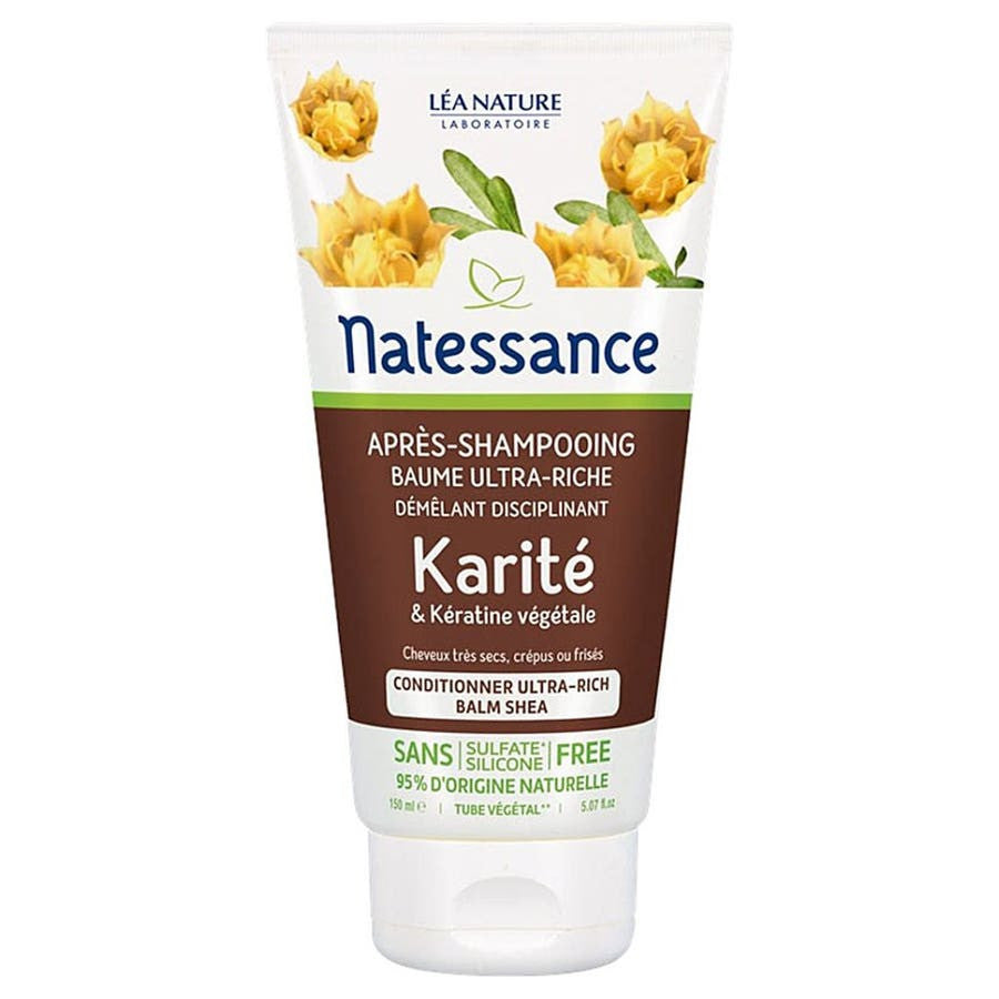 Après-shampoing au beurre de karité Natessance pour cheveux secs à très secs 150 ml 