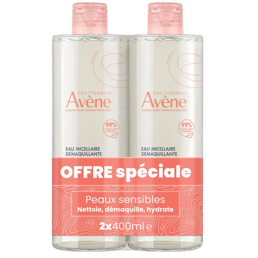 Avène My Essentials Lotion Micellaire Peaux Sensibles 400 ml x2 (13,52 fl oz x2) 