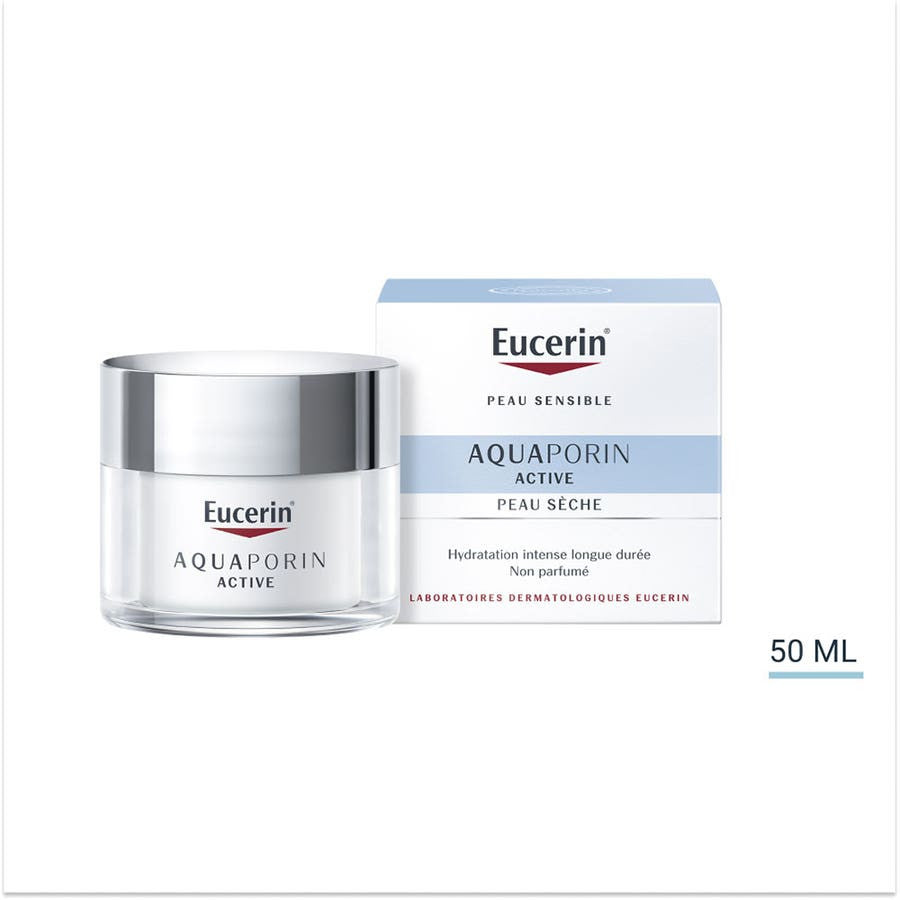 Eucerin Aquaporin Active Crème Riche Hydratante Peaux Sèches 50 ml (1,69 fl oz) 