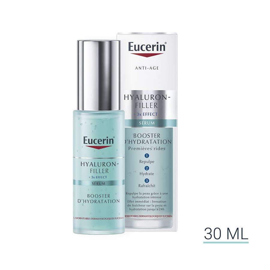 Eucerin Hyaluron-Filler + Sérum Booster d'Hydratation Effet 3x 30 ml (1,01 fl oz) 