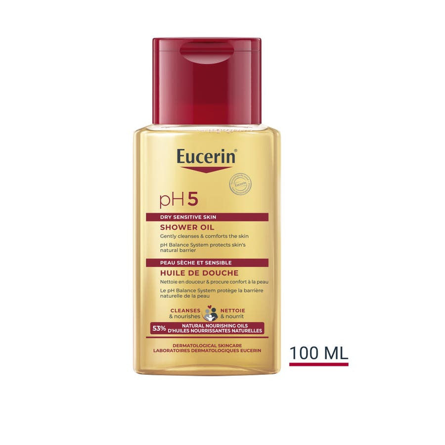 Huile de douche Eucerin Ph5 Peaux sèches et sensibles 100 ml (3,38 fl oz) 