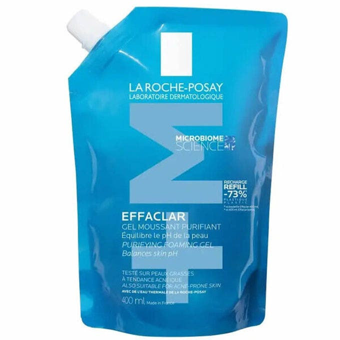 La Roche-Posay Effaclar Gel Moussant Purifiant Recharge Éco pour Peaux Grasses à Tendance Acnéique 400 ml (13,52 fl oz) 