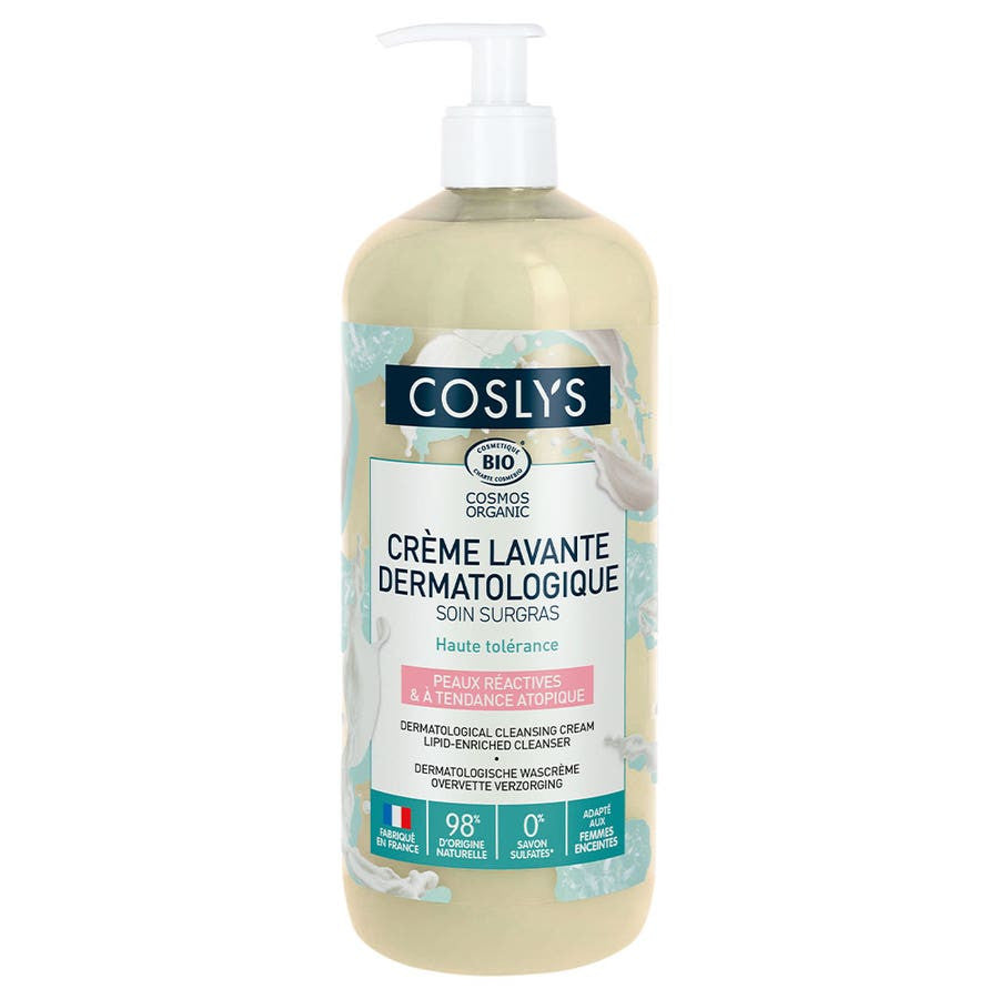 Coslys Bioes Dermatologie Crème Lavante Parfum Amande Peaux Réactives à Tendance Atopique 1L (33,81fl oz) 