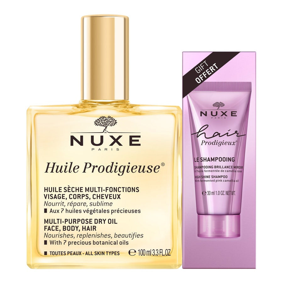 Nuxe Huile Prodigieuse Huile Sèche Multifonction 100 ml + Shampoing Prodigieuse Cheveux 30 ml 