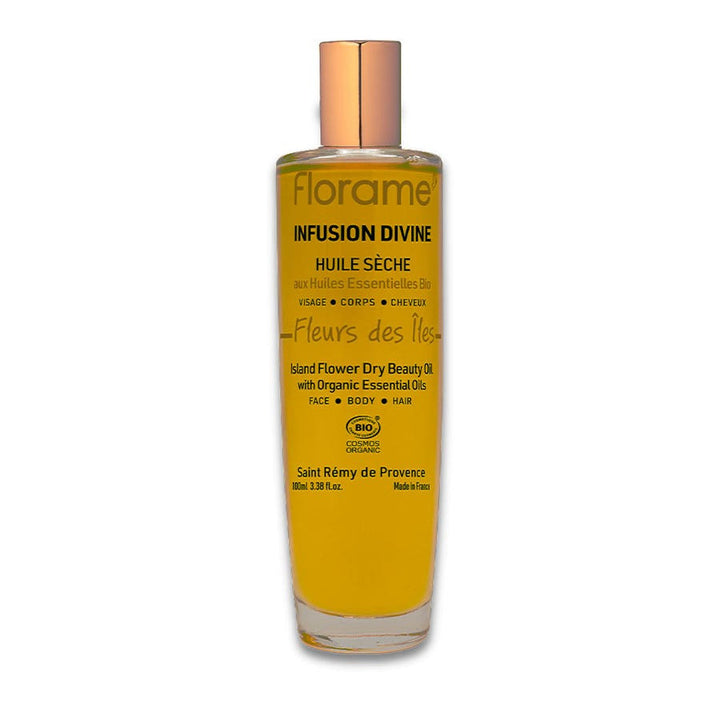 Florame Infusion Divine Bioes Huile Sèche aux Fleurs des Îles Visage, Corps et Cheveux 100 ml 