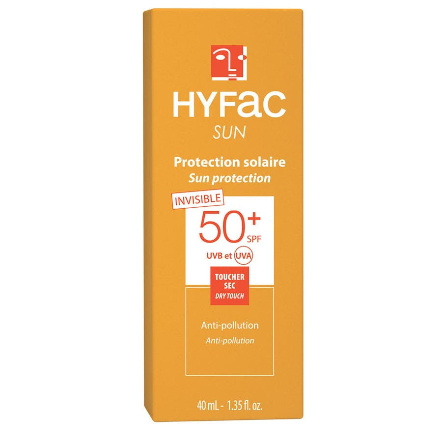 Hyfac Invisible Sun Protection SPF50+ with Moringa Seed Extracts Dry Touch Anti-Pollution 40ml (1.35fl oz)