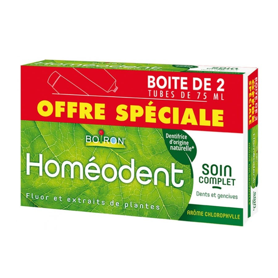 Boiron Homeodent Chlorophyll Teeth & Gums Toothpaste 75ml x2 (2.53fl o ...