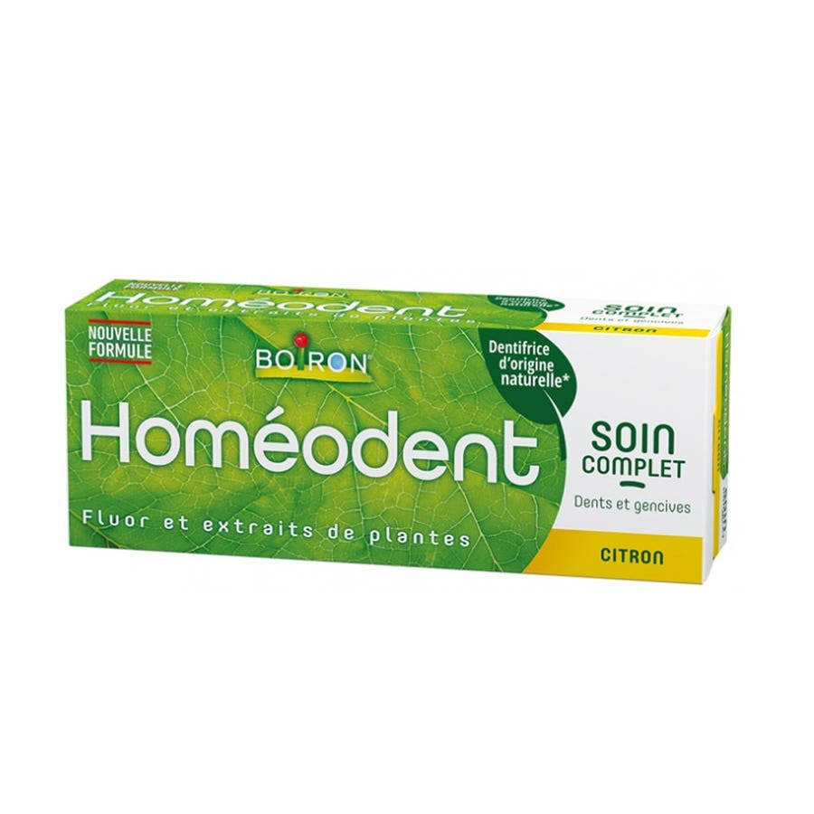 Dentifrice Boiron Homeodent Soin complet dents et gencives Citron 75 ml 