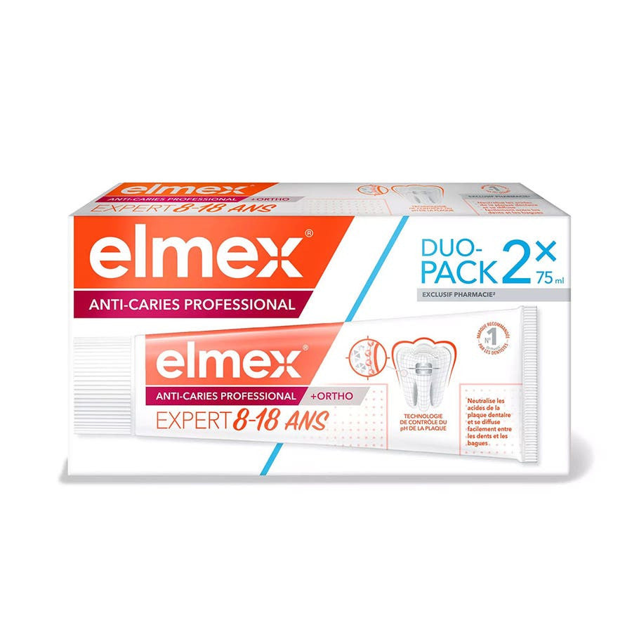 Dentifrice anti-caries Elmex Professional Junior, saveur menthe, 75 ml x 2 (2,53 fl oz x 2) 