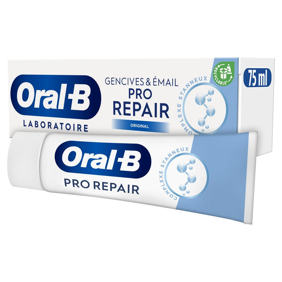 Dentifrice Oral-B Pro-Repair Spécial Gencives et Émail, saveur menthe, 75 ml 