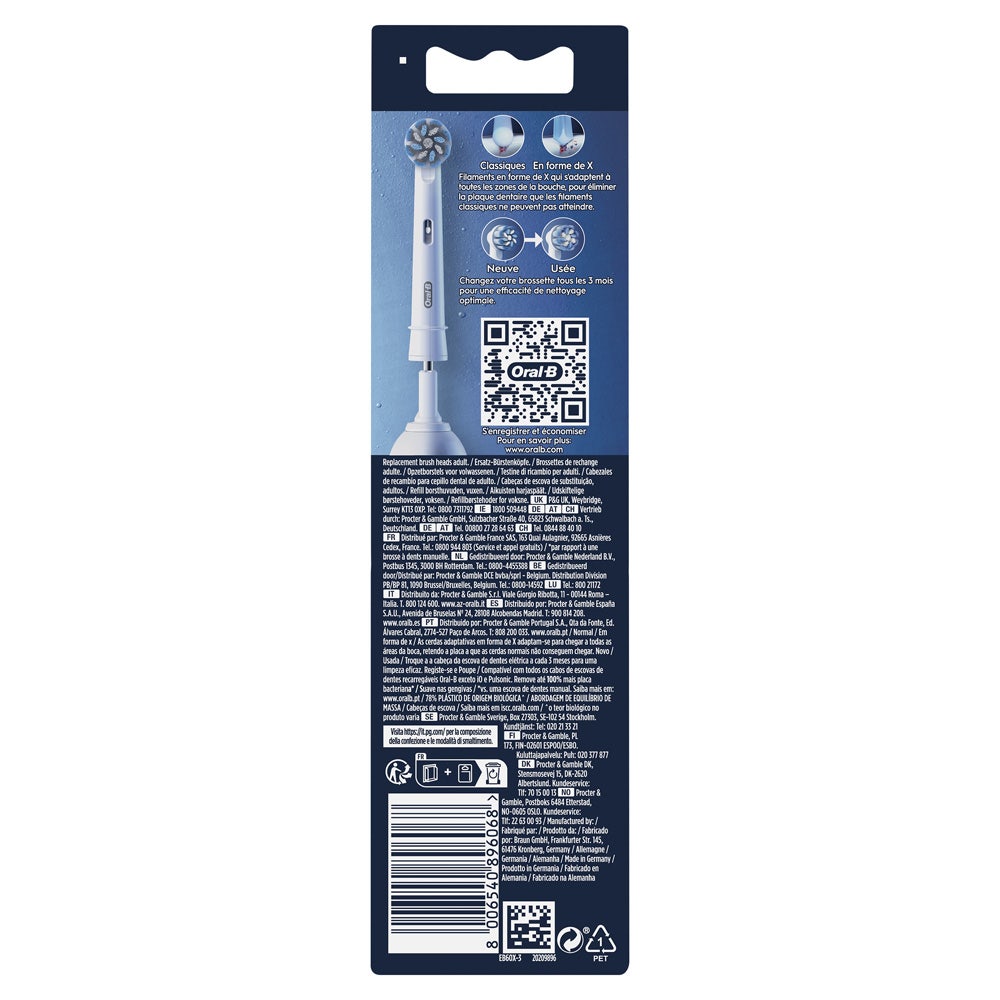 Oral-B Sensitive Clean Brush Heads For Electric Toothbrush x3