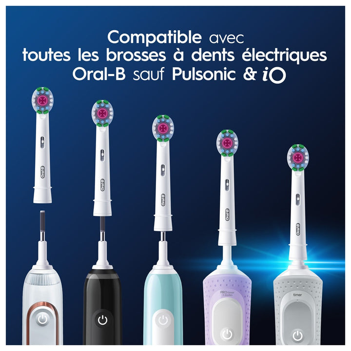 Oral-B 3D White Advanced Brush Heads Advanced Cleaning And Whitening with CleanMaximiser x3