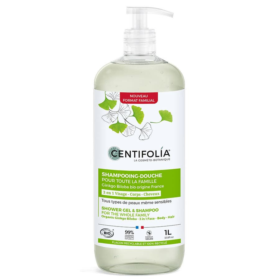 Centifolia Shampoing douche doux et hydratant Pour Toute La Famille 1L (33.81fl oz) 