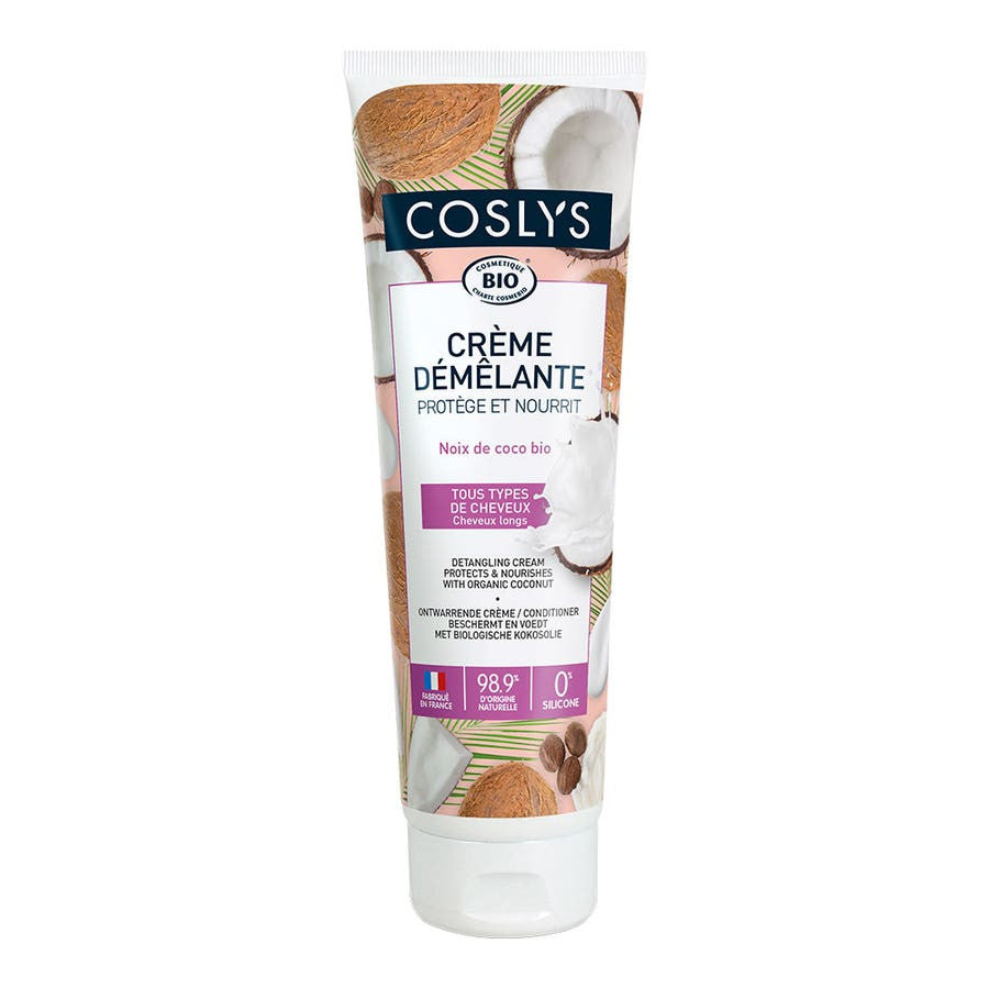 Coslys Crème Démêlante Bio Noix de Coco Cheveux Longs 250 ml 