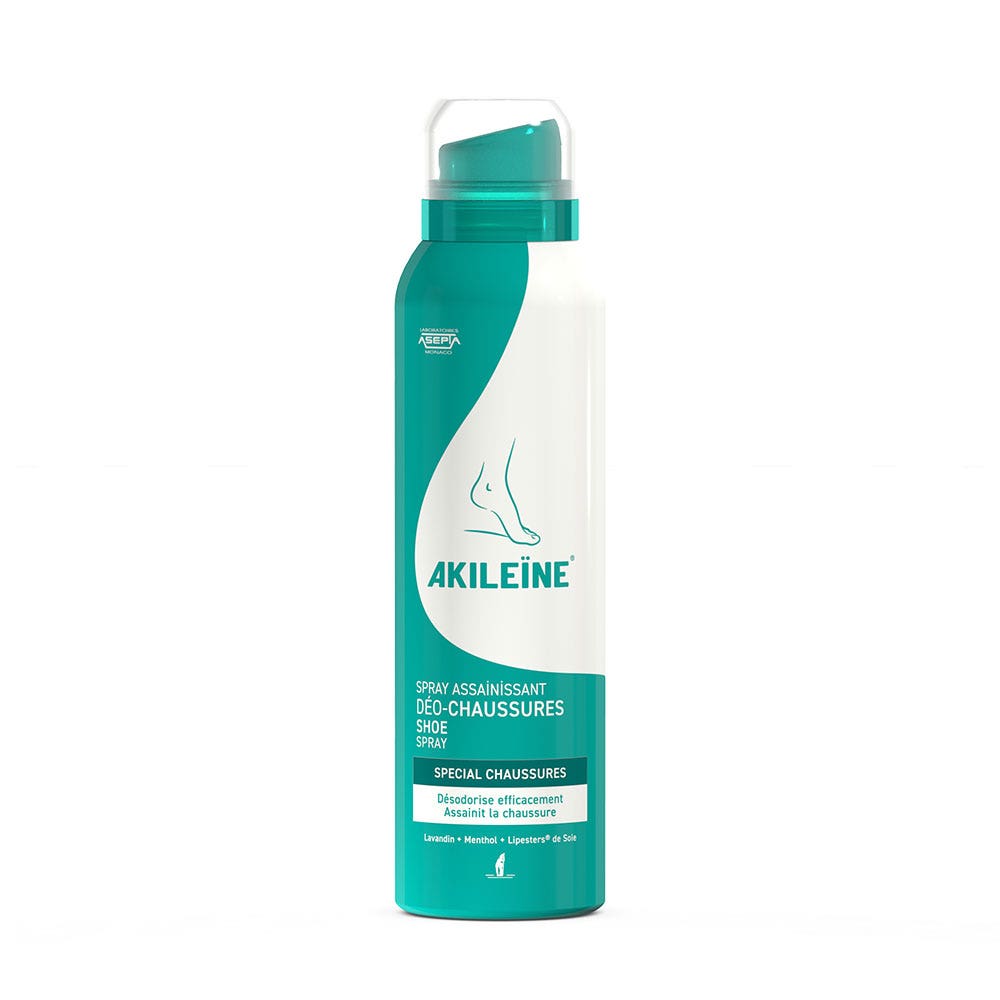Asepta Akileine Spray Aseptisant Deo Chaussures Tres Forte Transpiration 150ml (5.07fl oz)