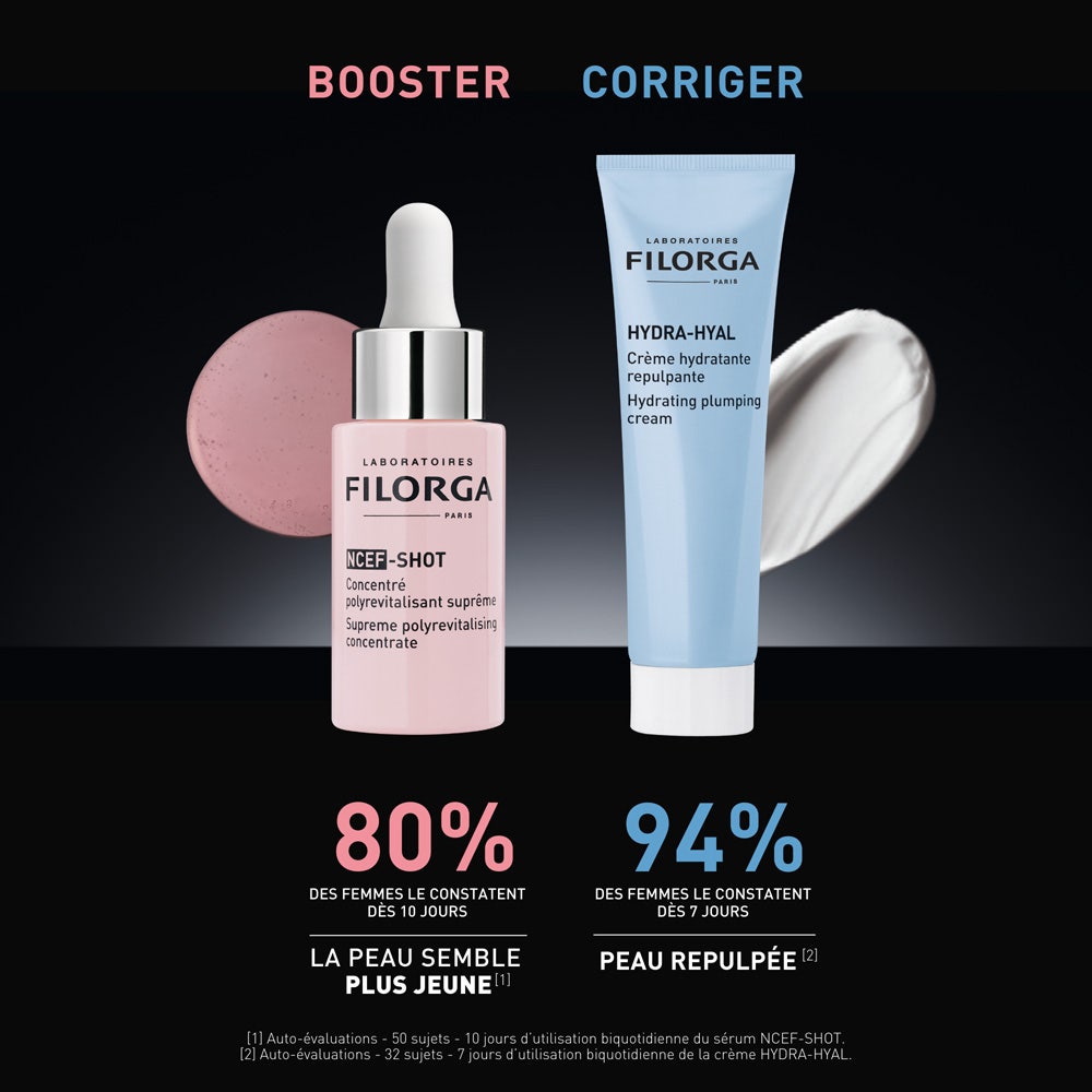 Filorga NCEF-shot Duo Sérum concentré 15 ml (0,50fl oz) + crème hydratante repulpante 30 ml (1,01fl oz)