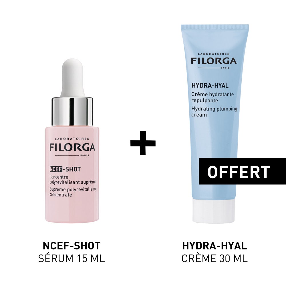 Filorga NCEF-shot Duo Sérum concentré 15 ml (0,50fl oz) + crème hydratante repulpante 30 ml (1,01fl oz)