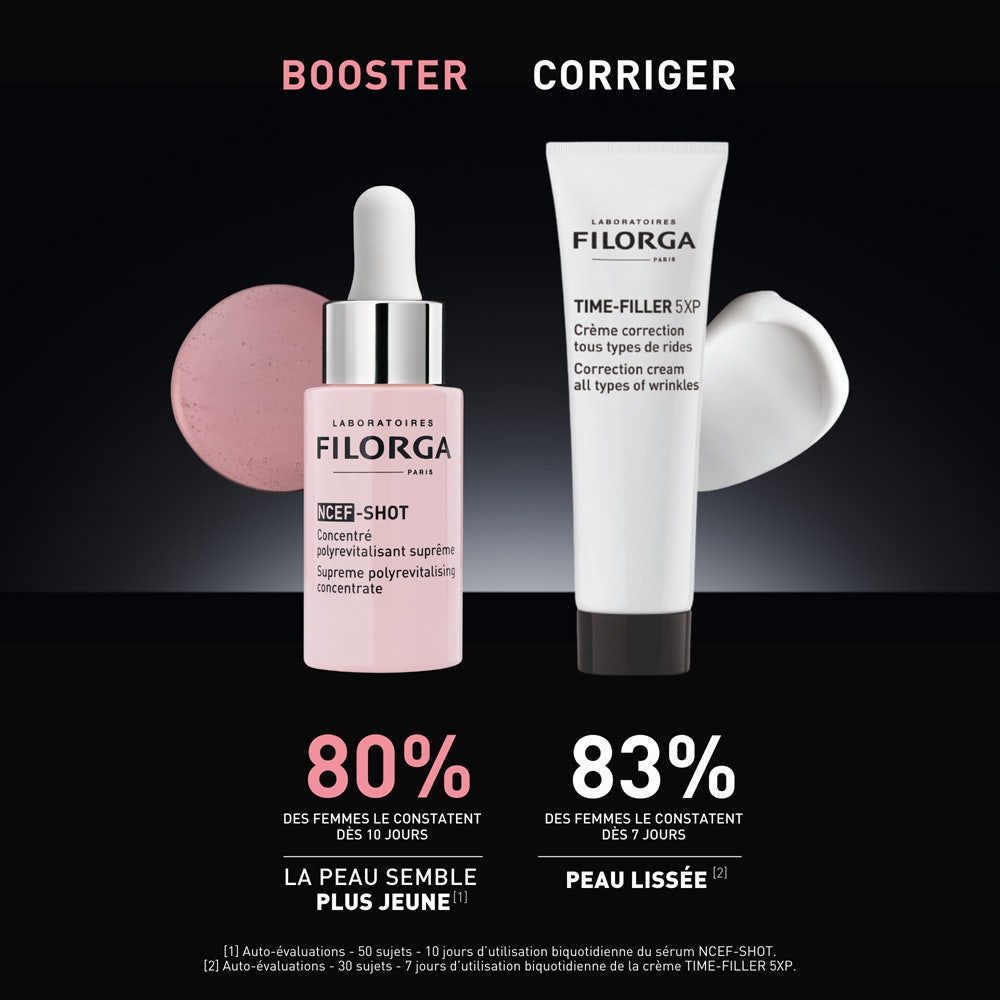 Filorga NCEF-Shot Duo Concentrated Serum 15ml (0.50fl oz) + Time-Filler Cream 5XP 30ml (1.01fl oz)