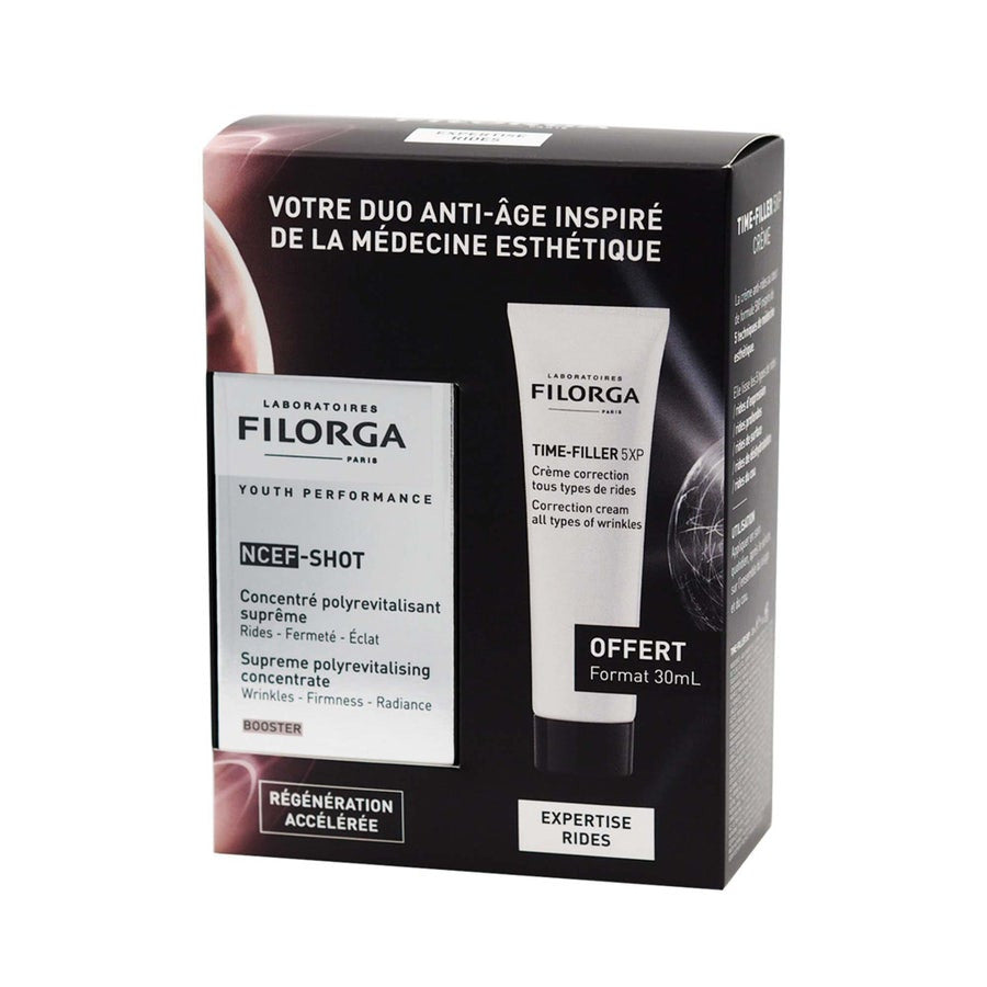 Filorga NCEF-Shot Duo Concentrated Serum 15ml (0.50fl oz) + Time-Filler Cream 5XP 30ml (1.01fl oz)