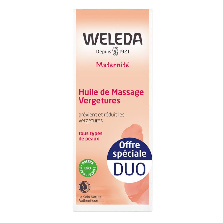 Huile de massage anti-vergetures Weleda 100 ml x2 (3,38 fl oz x2) 