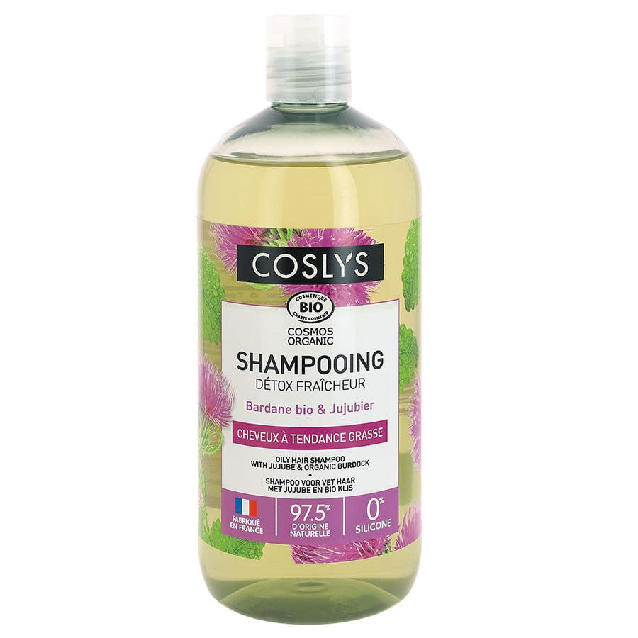 Coslys Shampooing Détox Rafraîchissant Bio Cheveux Gras 500 ml 