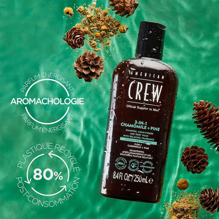 American Crew 3-in-1 Shampoo with Chamomile and Pine, 450ml