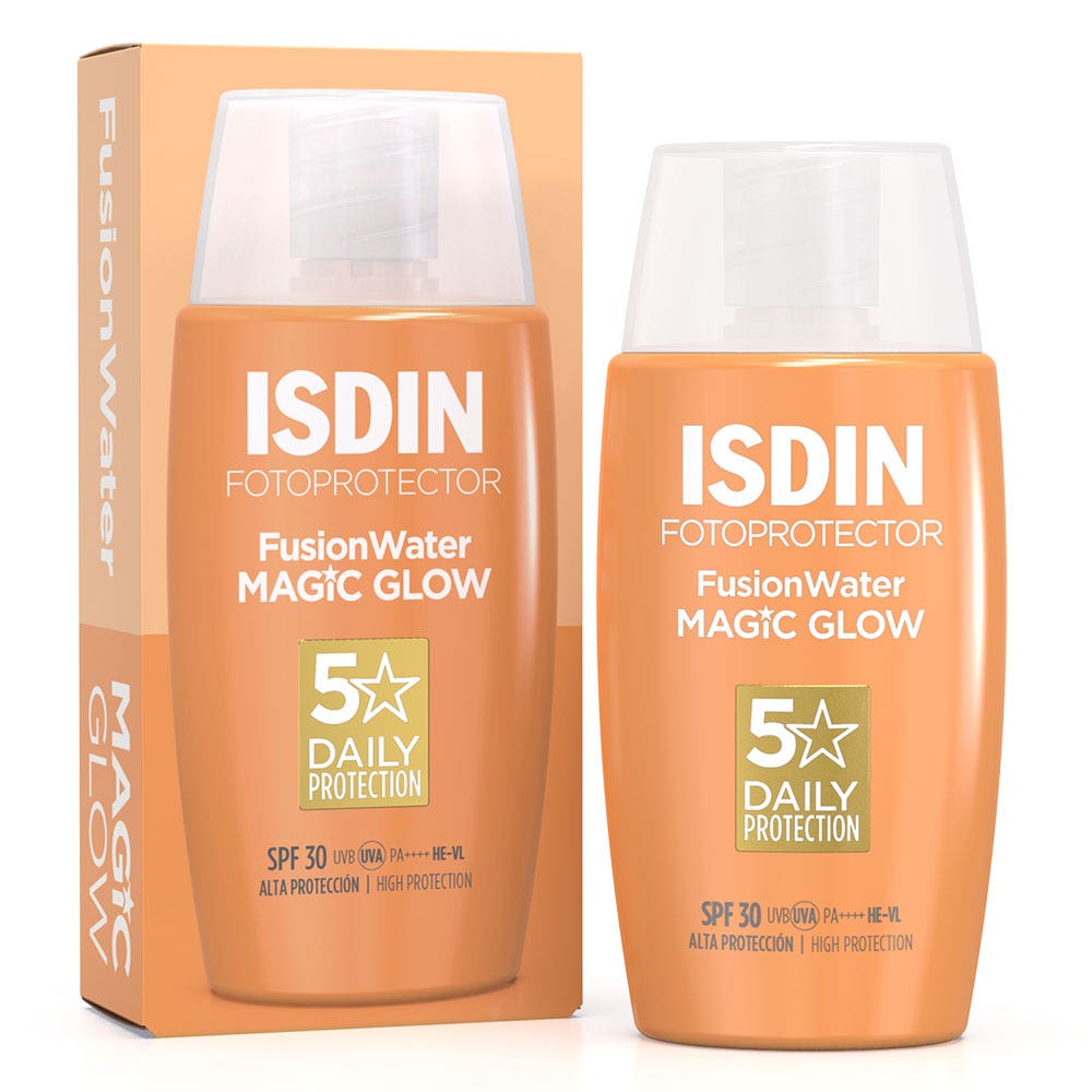 Isdin Fotoprotector Fusion Water Magic Glow Sunscreens Face Cream Ultra Light SPF50 50ml (1.69fl oz)