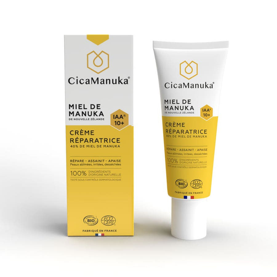 Crème réparatrice au miel de Manuka Cica Manuka IAA 10+ aux ingrédients biologiques 40 ml (1,35 fl oz) 