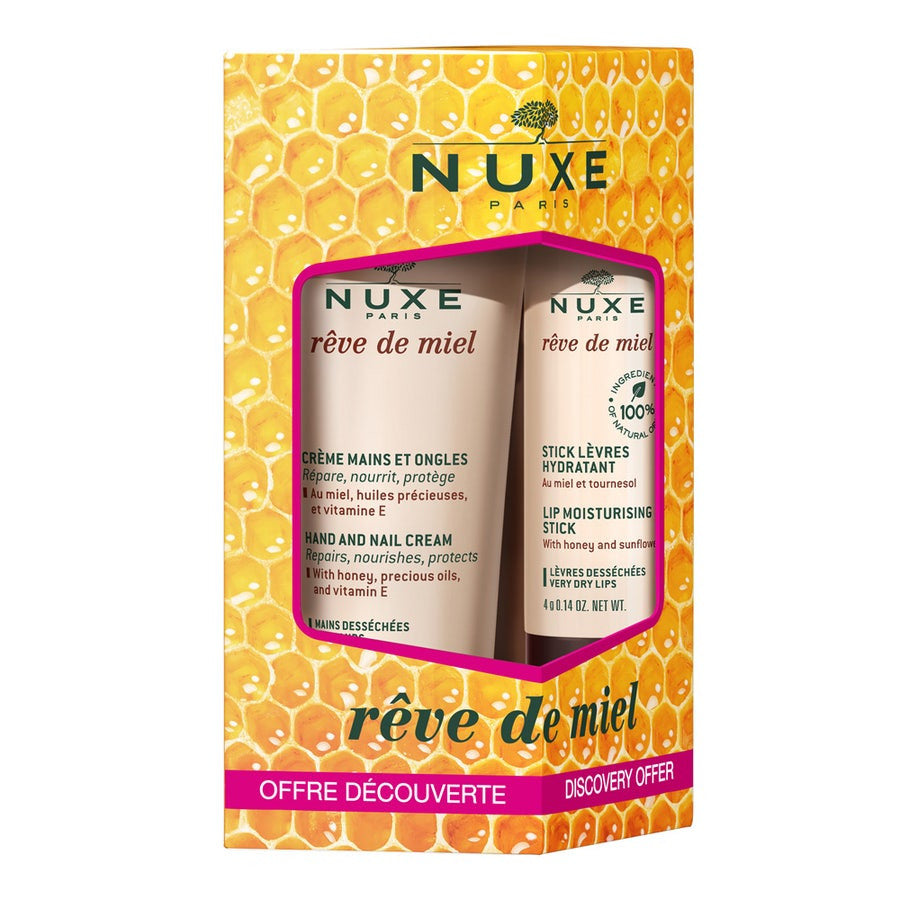 Nuxe Rêve de Miel Crème Mains et Ongles + Rouge à Lèvres Hydratant 30 ml (1,01 fl oz) 