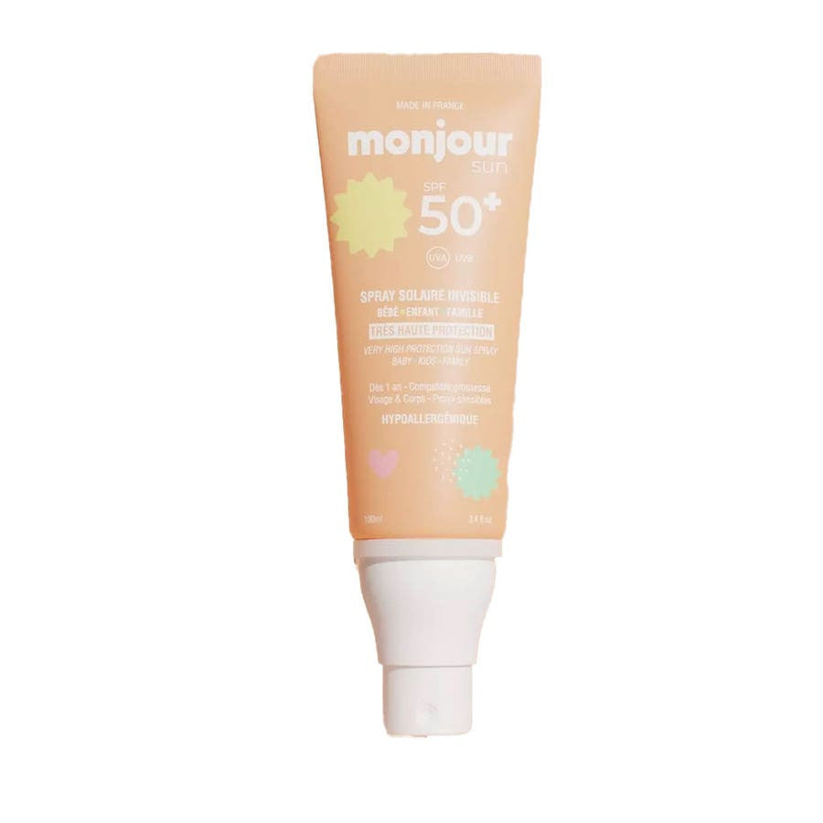 Monjour Crème Solaire Invisible SPF50+ Spray Dès 1 an Visage et Corps 100 ml (3,38 fl oz) 