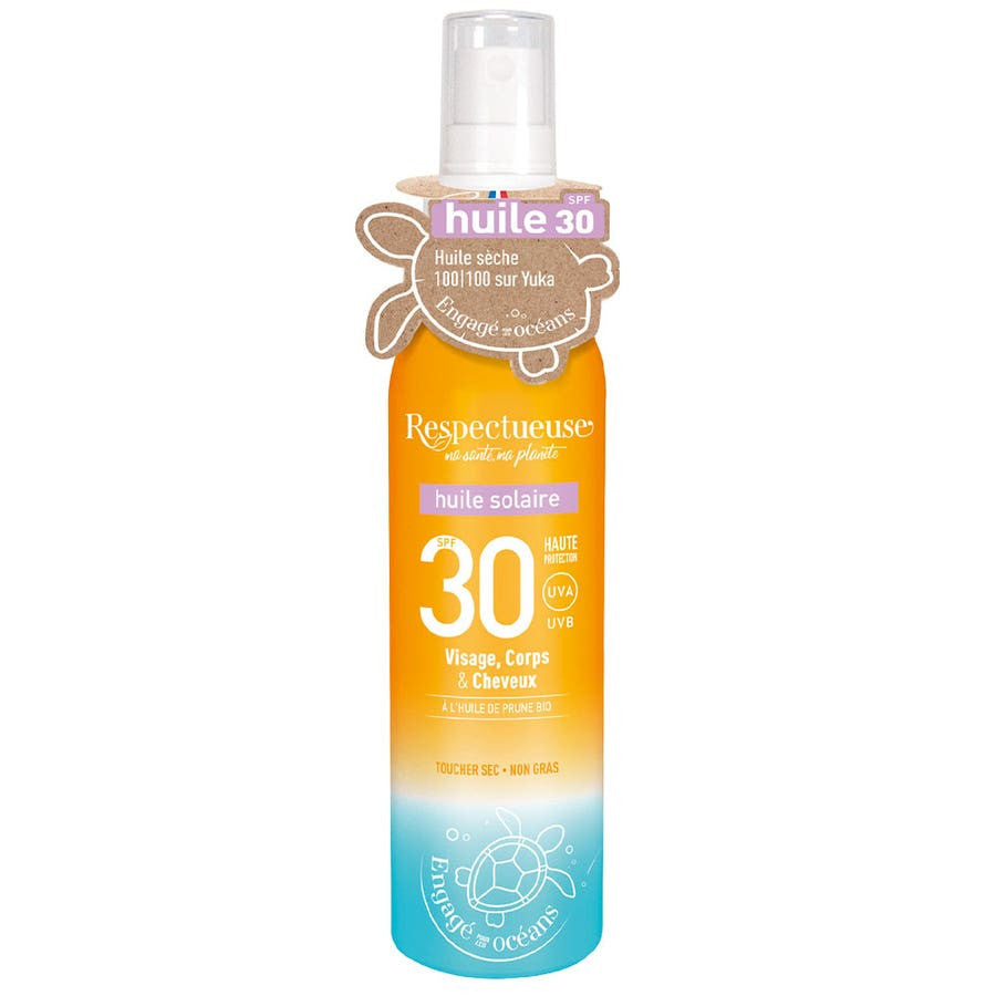 Huile de protection solaire Respectueuse SPF30 100 ml (3,38 fl oz) 