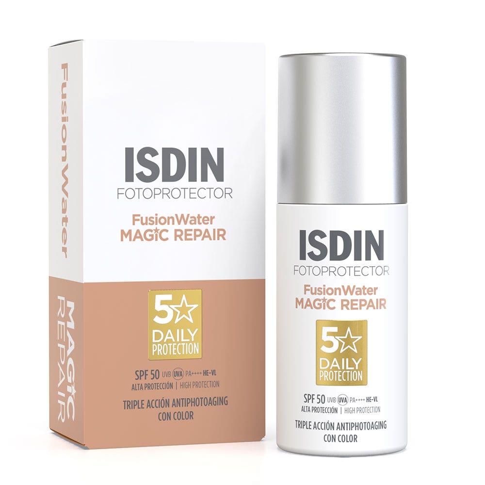 Isdin Age Repair Sunscreens Face Tinted Cream Fusion Water Magic Repair SPF50 50ml (1.69fl oz)