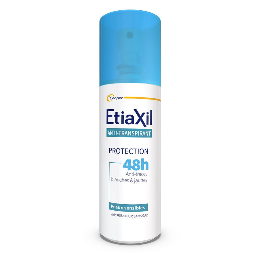 Déodorant anti-transpirant Etiaxil Spray Protection 48h Aisselles Transpiration modérée Peaux sensibles 100 ml (3,38 fl oz) 