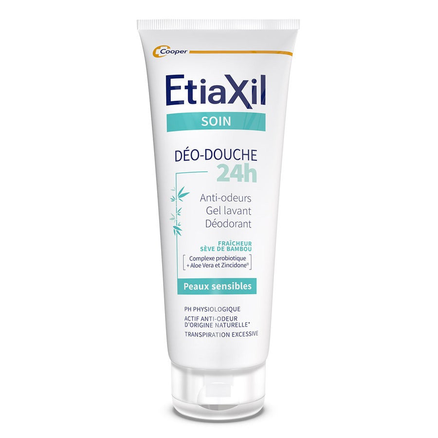 Etiaxil Gel Douche Nettoyant 24h et Déodorant à la Sève de Bambou pour Peaux Sensibles 200 ml (6,76 fl oz) 