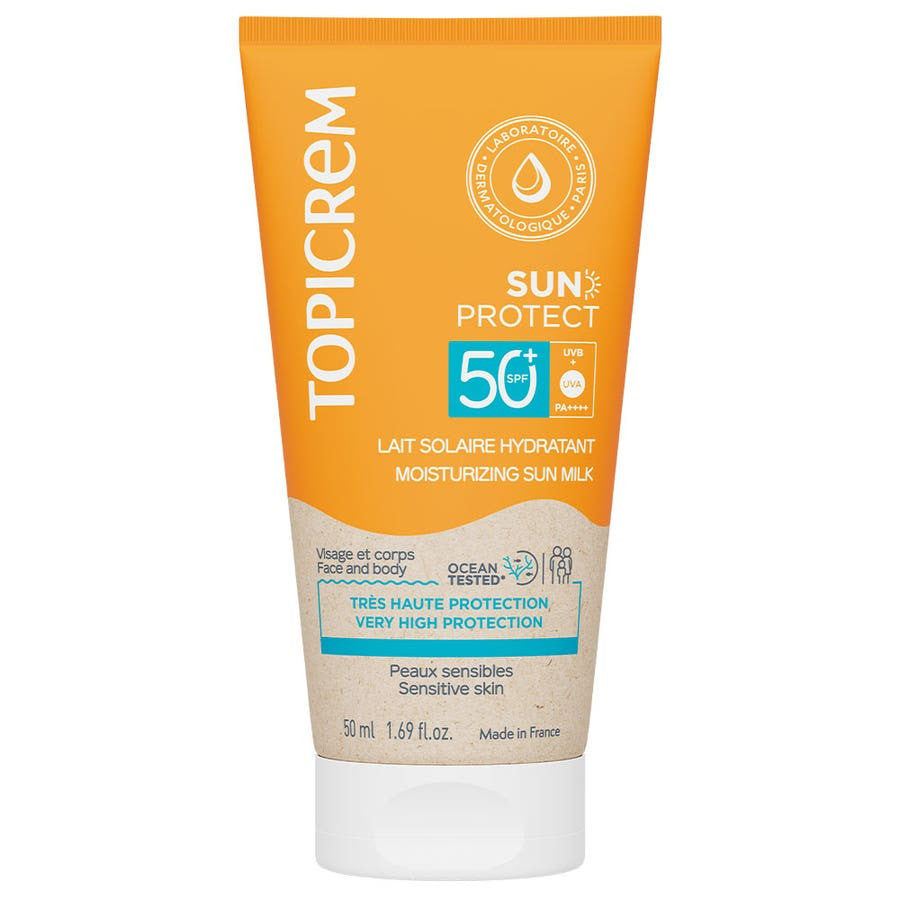 Topicrem Lait hydratant solaire SPF 50+ pour peaux sensibles - 50 ml 