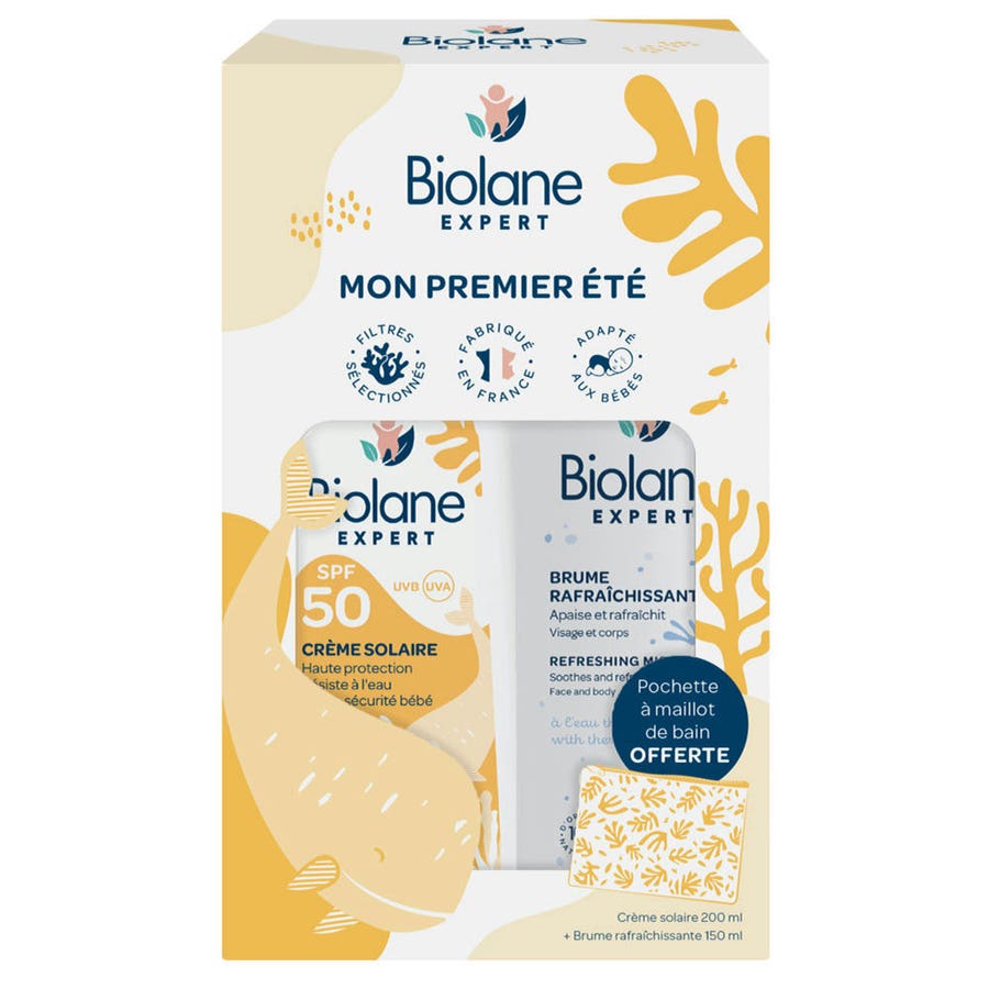 Biolane Expert SPF50 Sunscreen + Pochette à Maillot Offerte 100ml x2 (3.38fl oz x2)