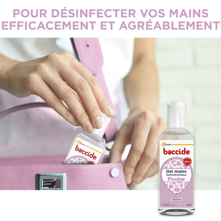 Baccide Gel Mains Désinfectant Hydroalcoolique Pivoine Peaux sensibles 30ml (1.01fl oz)