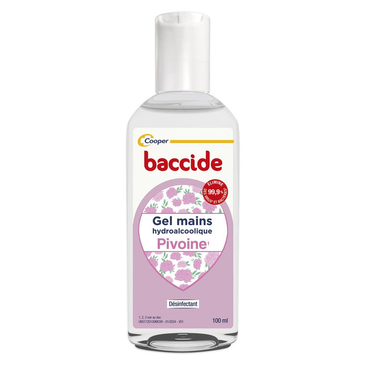 Baccide Peony hand sanitising gel suitable for sensitive skin 100 ml (3.38fl oz)
