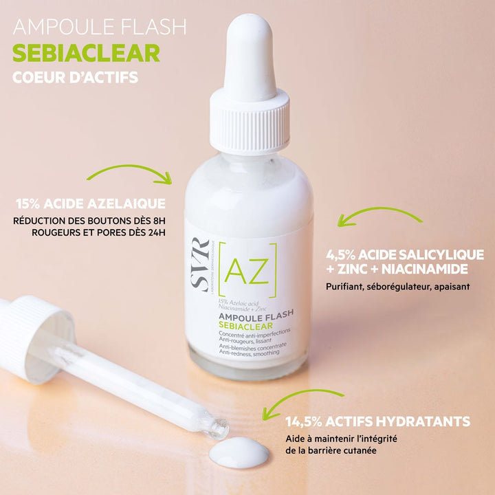 Svr Sebiaclear [AZ] Flash Ampoules anti blemishes, anti redness, smoothing 30ml (1.01fl oz)