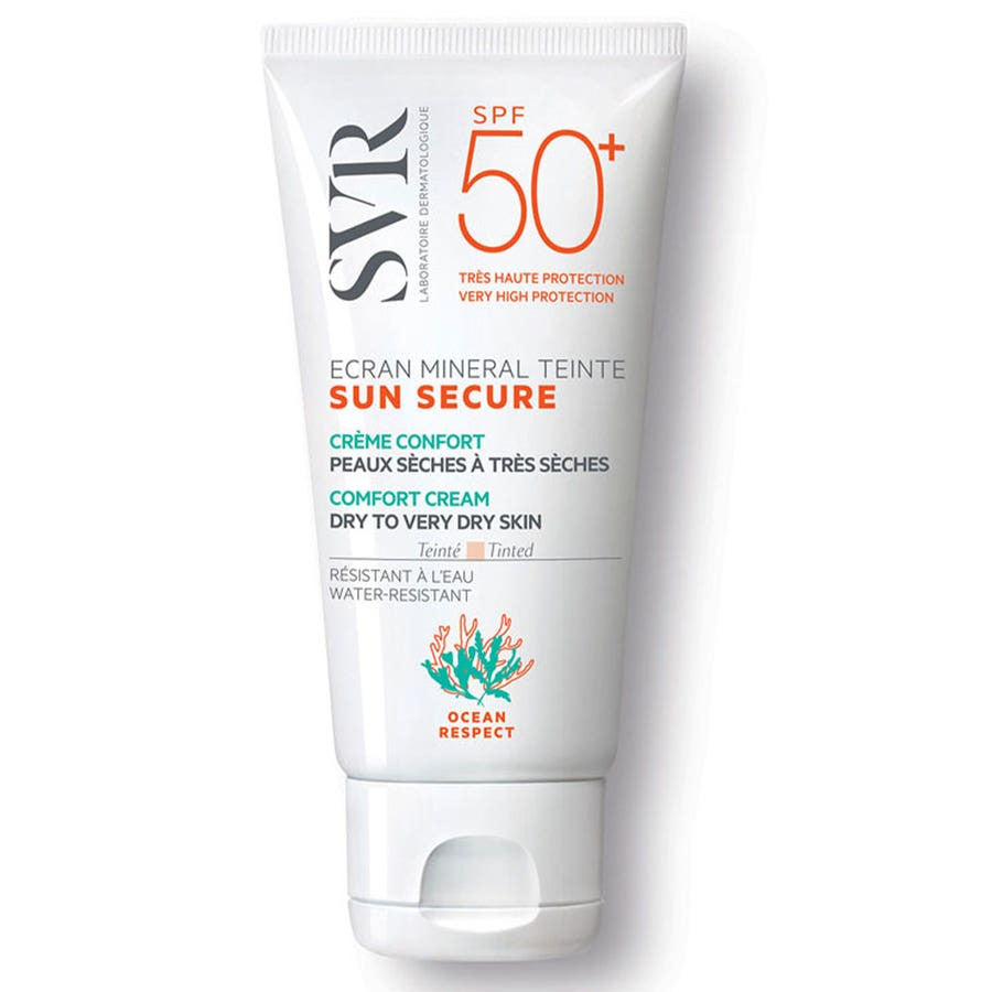 SVR Sun Secure Crème Solaire Minérale Teintée Peaux Sèches à Très Sèches Spf50+ 50 ml 