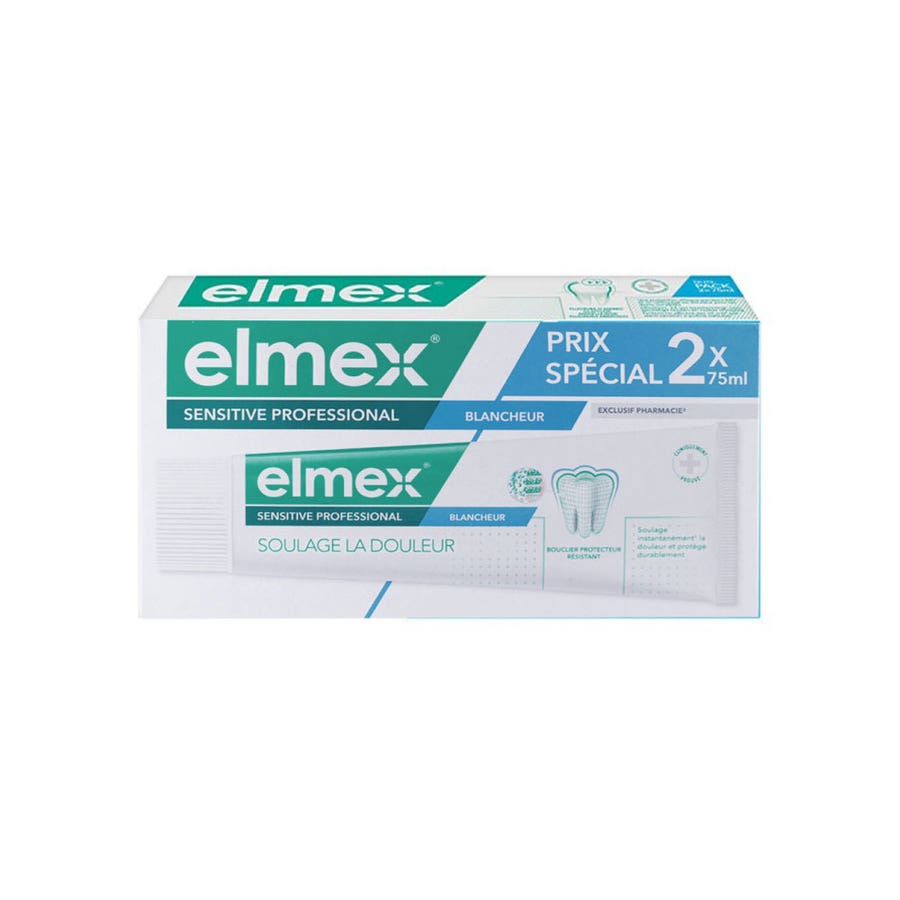 Elmex Sensitive Whitening Toothpaste Sensitive Professional Special Offer 75ml x2 (2.53fl oz x2)
