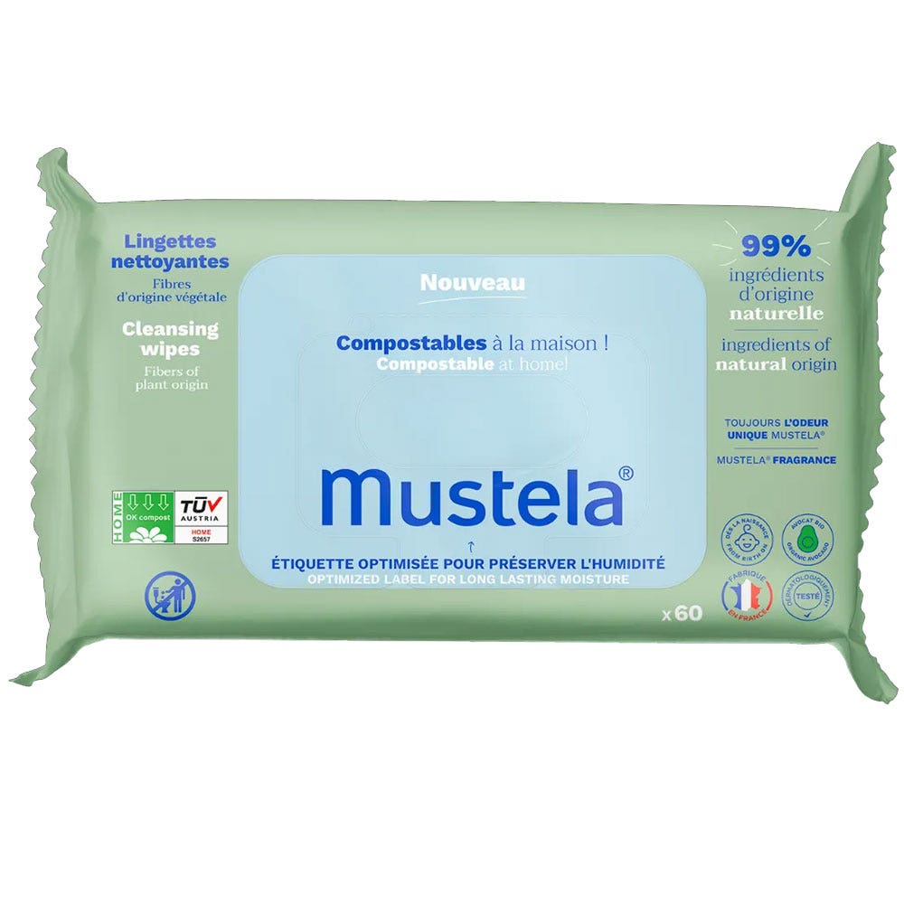 Mustela Compostable Perfumed Cleansing Wipes x60