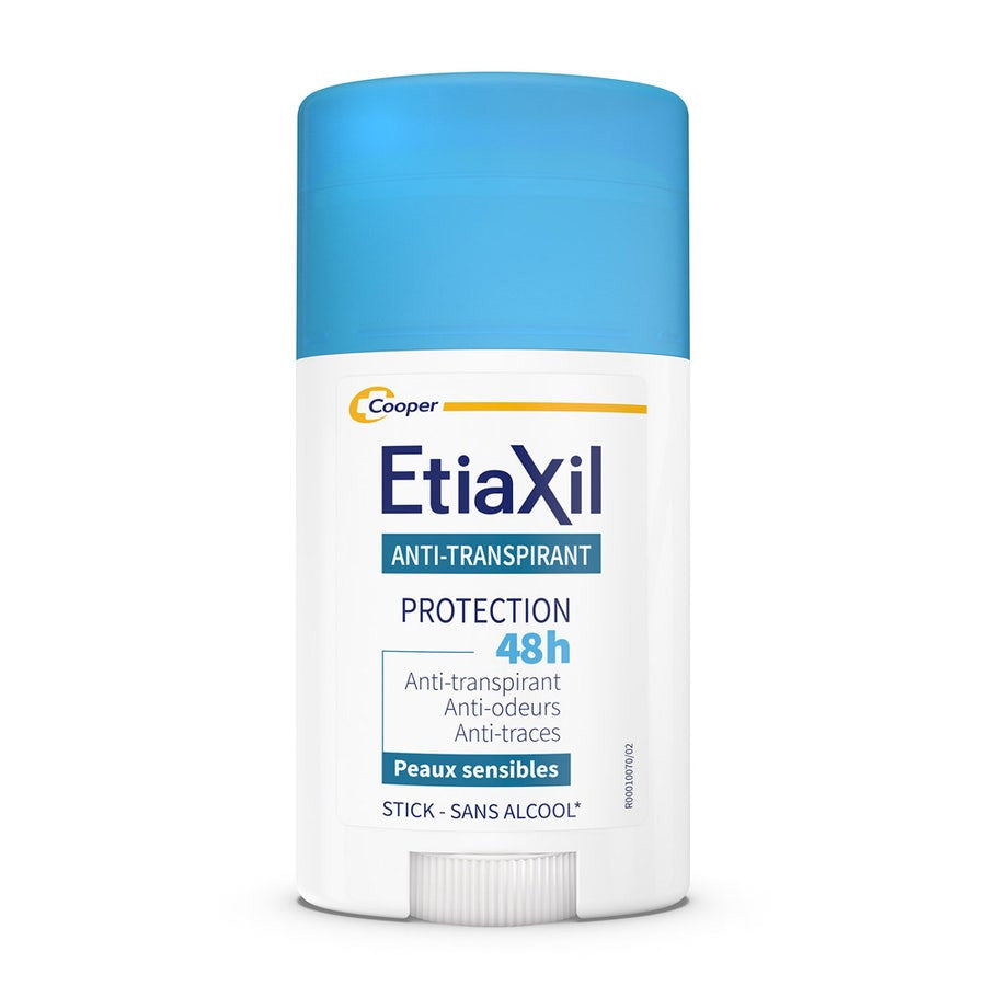 Déodorants Etiaxil Stick Anti-Transpirant Aisselles 48h Anti-Traces Blanc et Jaune 40 ml (1,35 fl oz) 