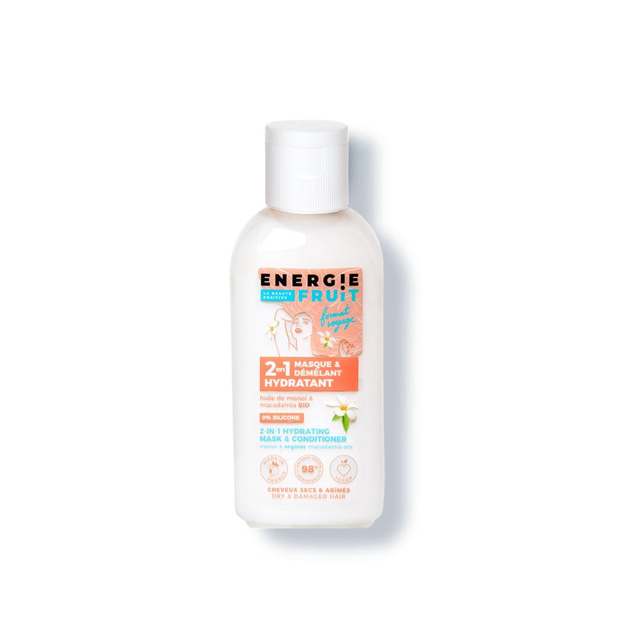 Masques 2 en 1 Energie Fruit à l'huile de monoï et de macadamia bio pour cheveux abîmés 75 ml (2,53 fl oz) 