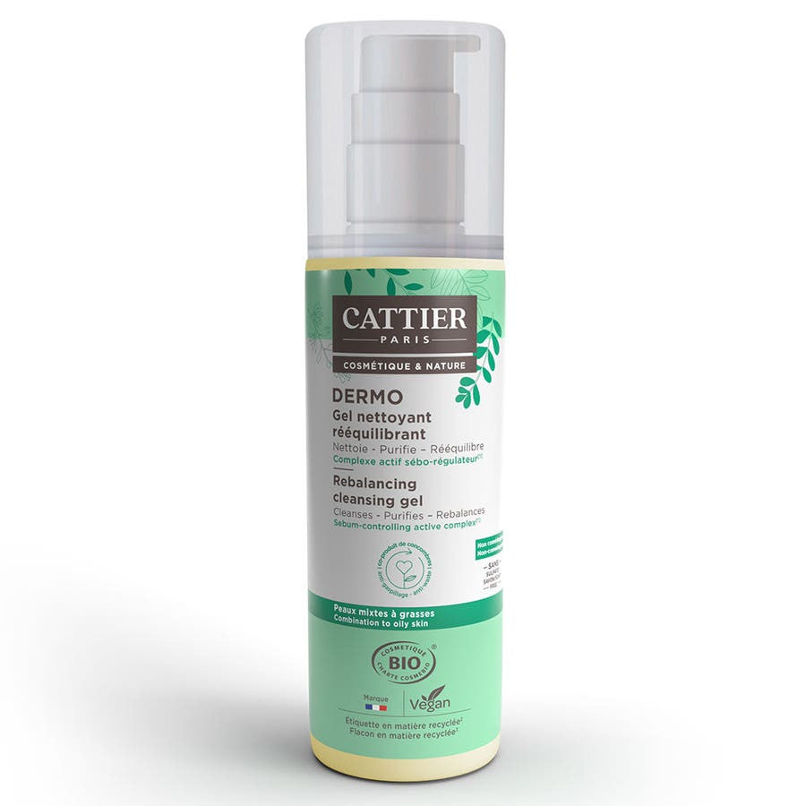 Gel Nettoyant Dermo-Équilibrant Cattier Peaux Mixtes à Grasses 200 ml 