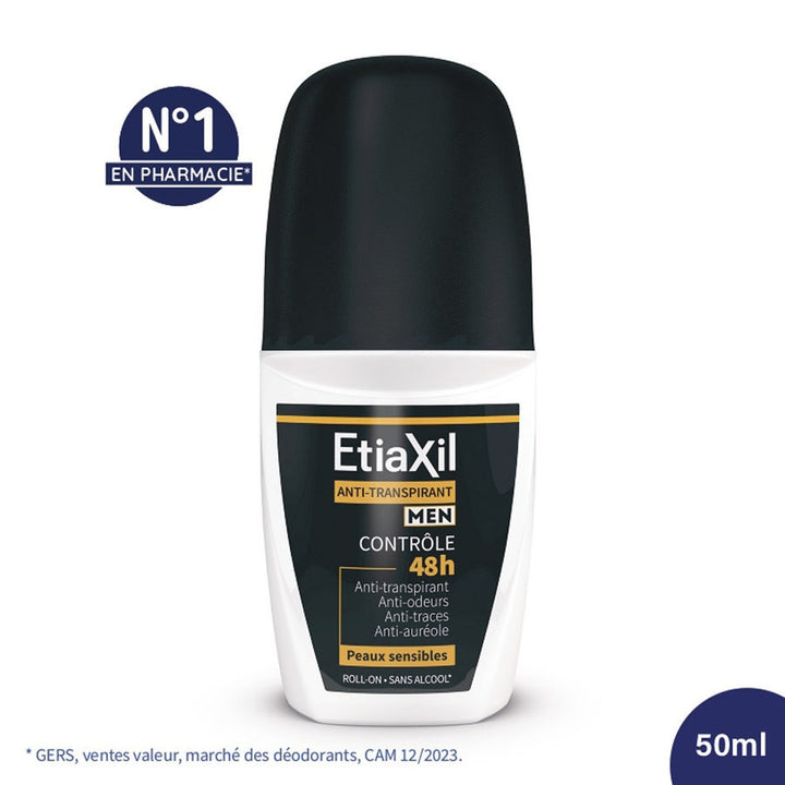 Etiaxil Homme Déodorant Anti-Transpirant 48h Roll-On 50 ml 