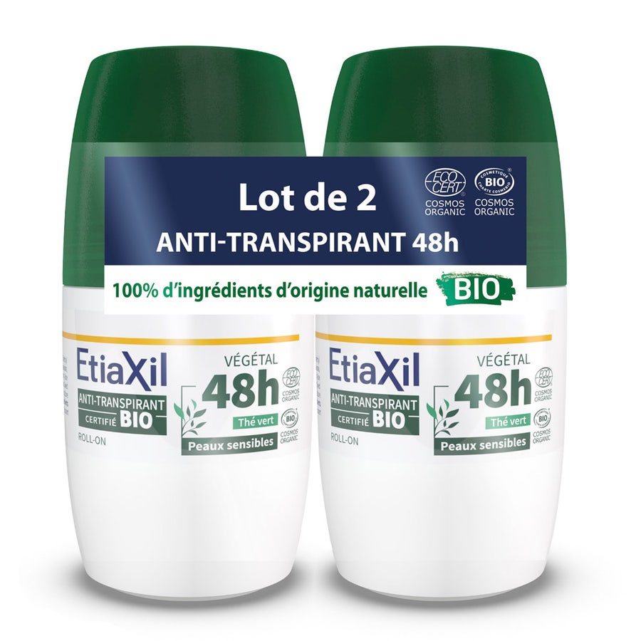 Etiaxil Antiperspirant Organic Green Tea 48H Anti-Perspirant Roll-on 2x 50ml (1.69fl oz)