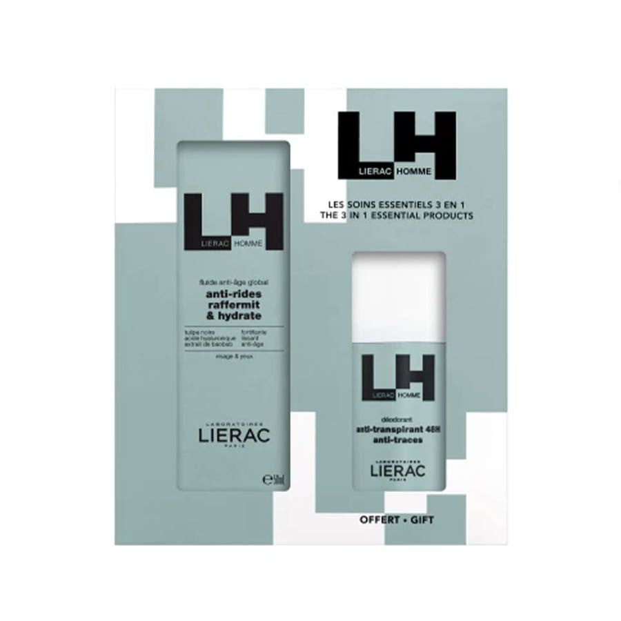 Coffret cadeau Lierac Homme Global Anti-Age Fluide + Déodorant 