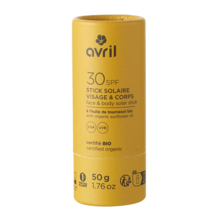 Crème solaire bio Avril en stick SPF 30 50 g (1,76 oz) 