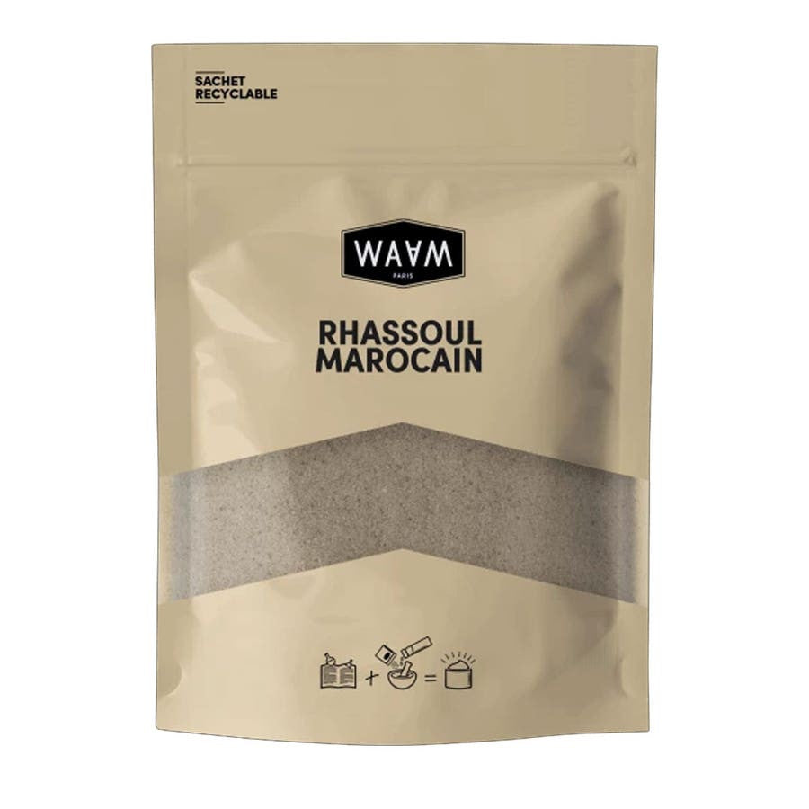 WAAM Rhassoul marocain 250 g (8,81 oz) - Argile purifiante et adoucissante 